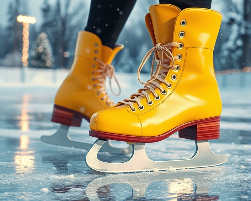 yellow, ice skate